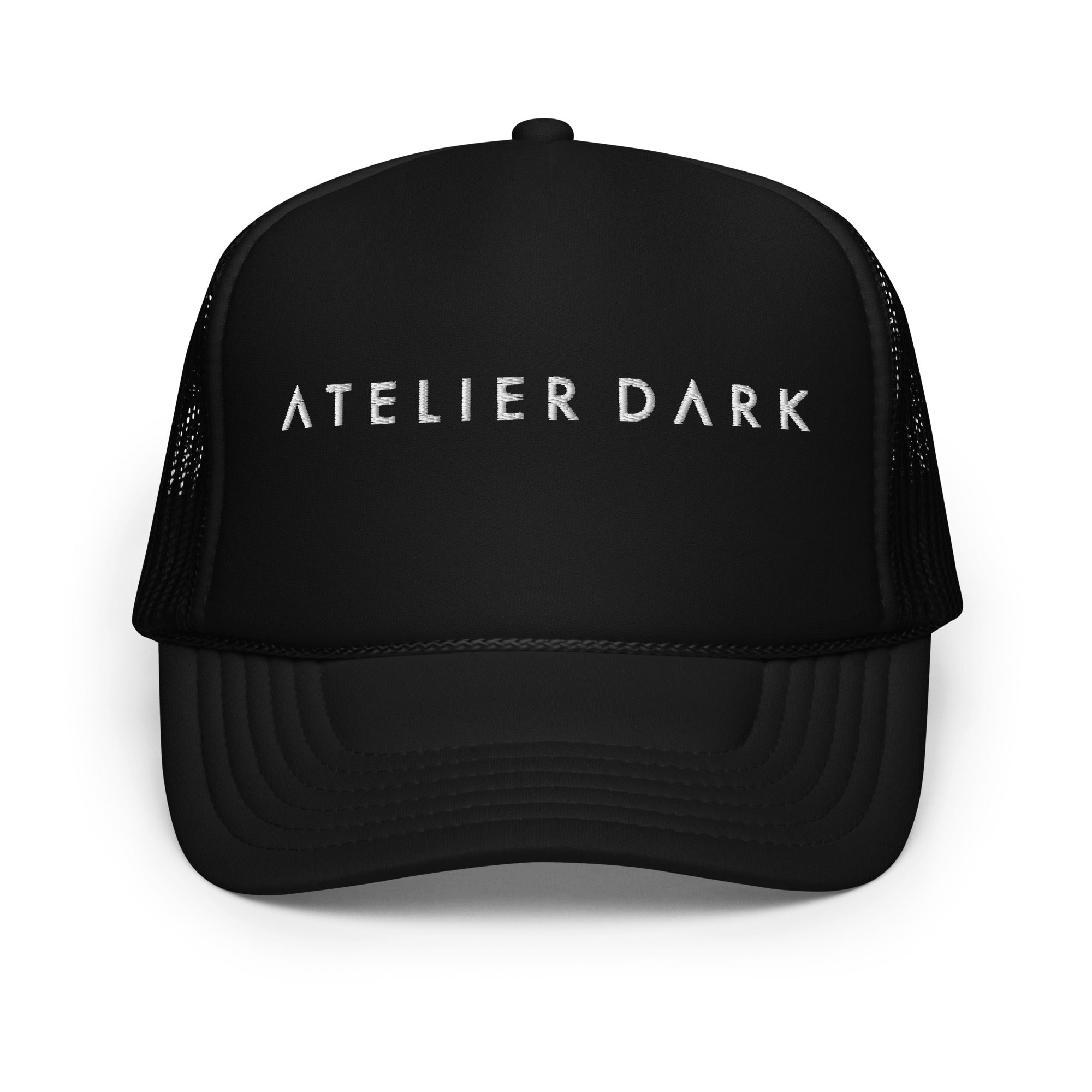 Original black trucker hat with White ATELIER DARK LOGO – Atelier Dark