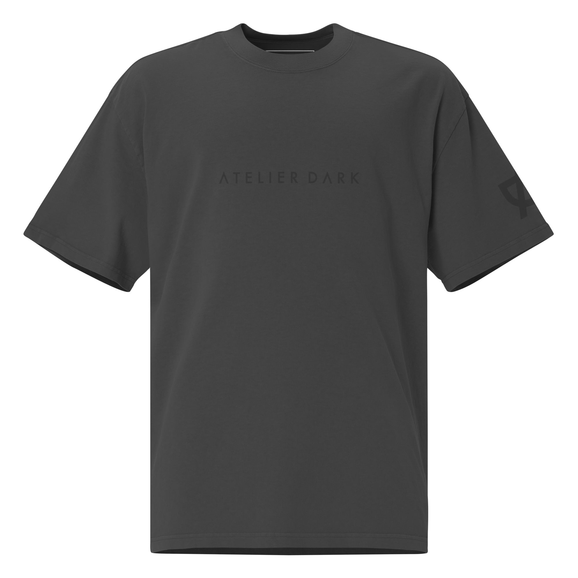 Oversized faded black Atelier Dark original T-shirt black logo